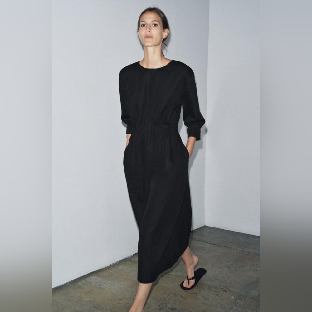 ZW COLLECTION PLEATED MIDI DRESS SIZE S